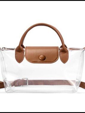 Clear Stadium Approved Crossbody Bag PVC Waterproof Small Purse for Events